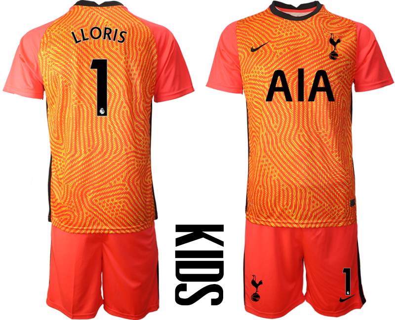 2021 Tottenham Hotspur red goalkeeper youth #1 soccer jerseys->tottenham jersey->Soccer Club Jersey